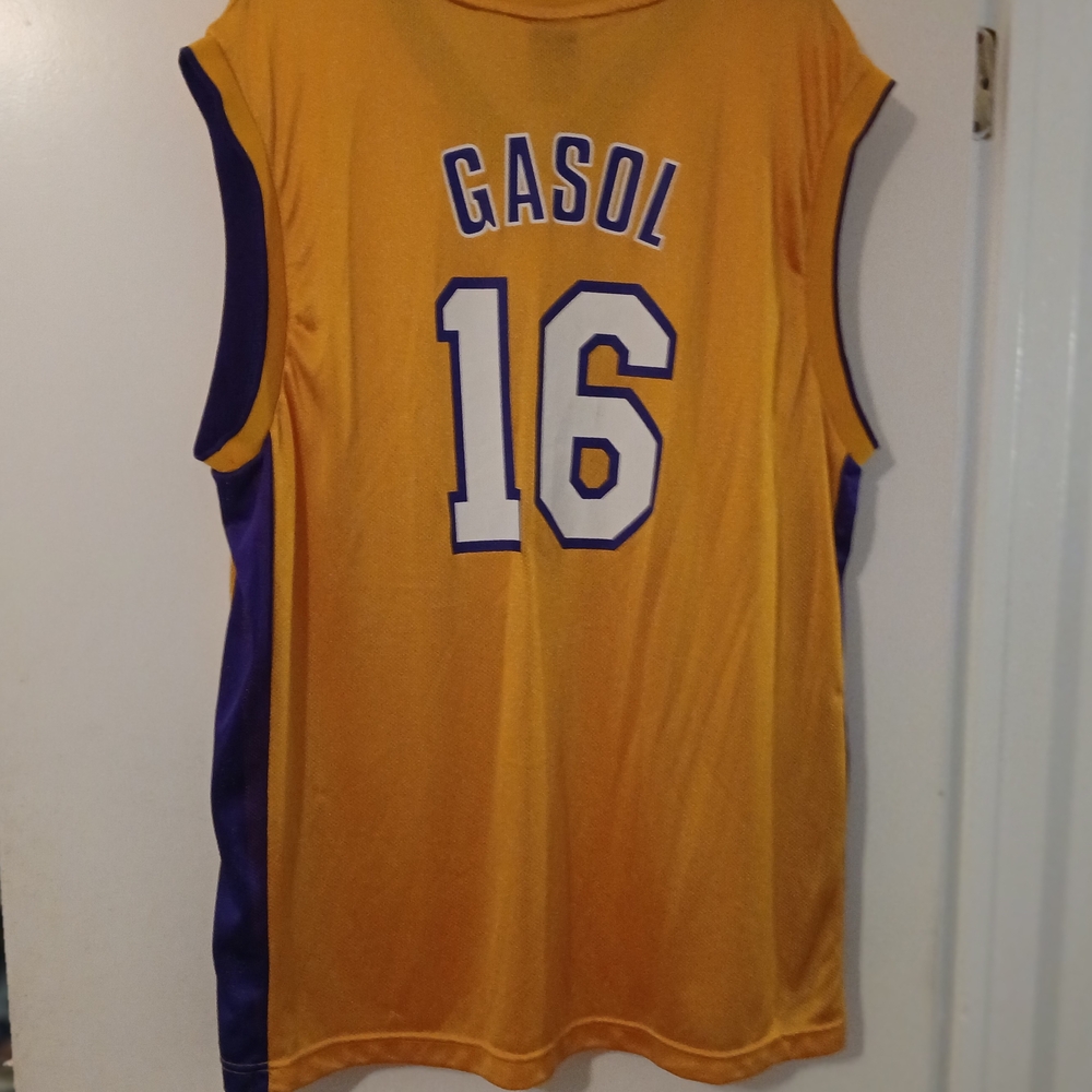 Lakers Yellow and Purple Pau Gasol #16 Basketball Jersey